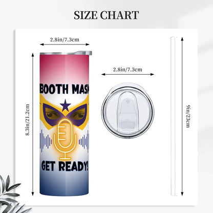 BOOTH MASK: SUPER HERO: 20oz Straight Stainless Steel Tumbler with Straw