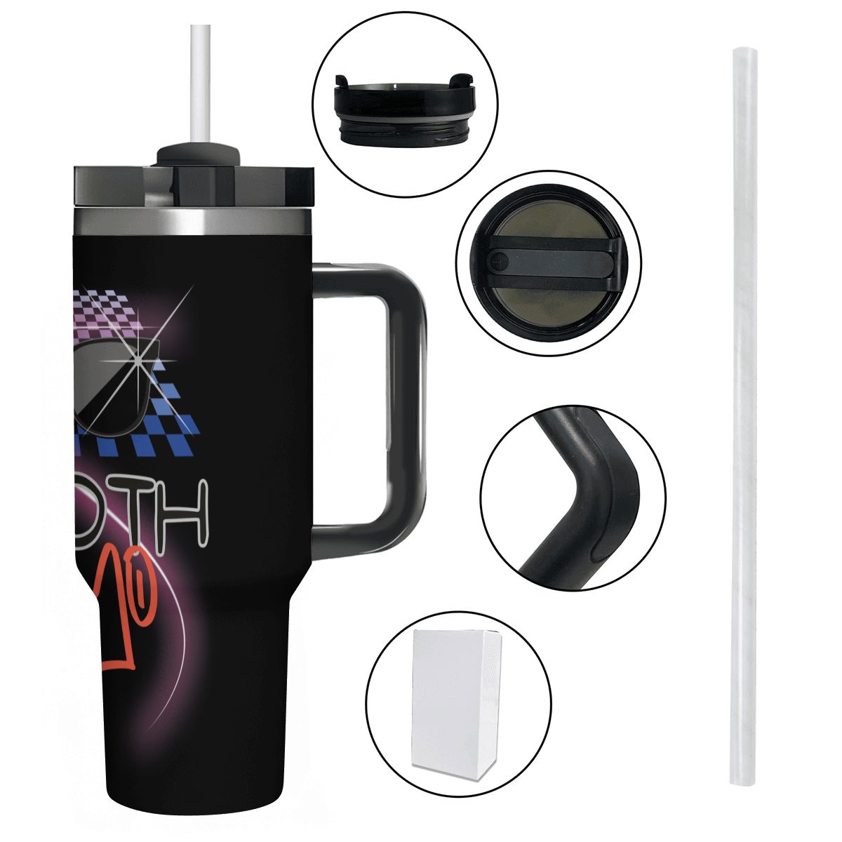 40oz Tumbler with Handle and Straw (Made in USA)