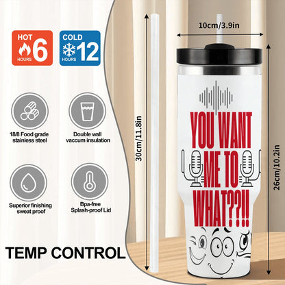 40oz Tumbler with Handle and Straw (Made in USA)