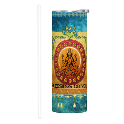 20oz Straight Stainless Steel Tumbler with Straw
