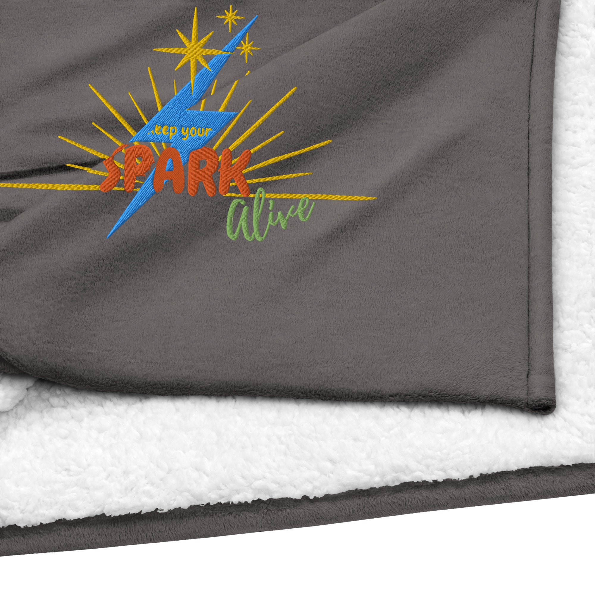 Keep Your Spark Alive! Premium Sherpa Lap Blanket