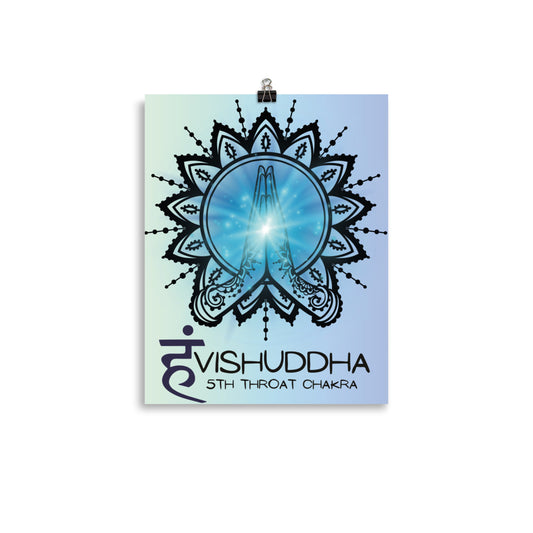 Vishuddha 5th Throat Chakra Yoga Matte Poster