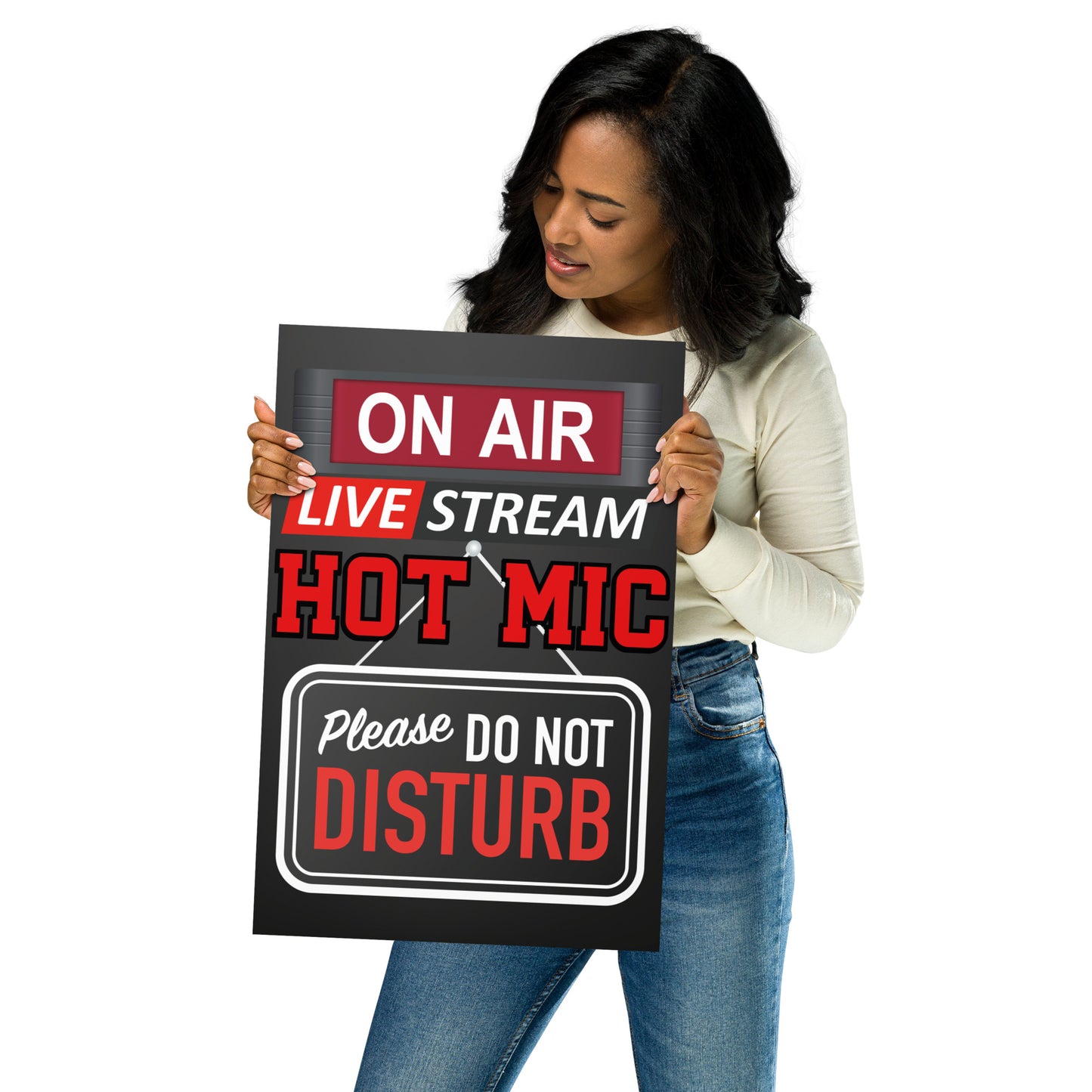 Live Stream On Air...Hot Mic...Recording Matte Poster