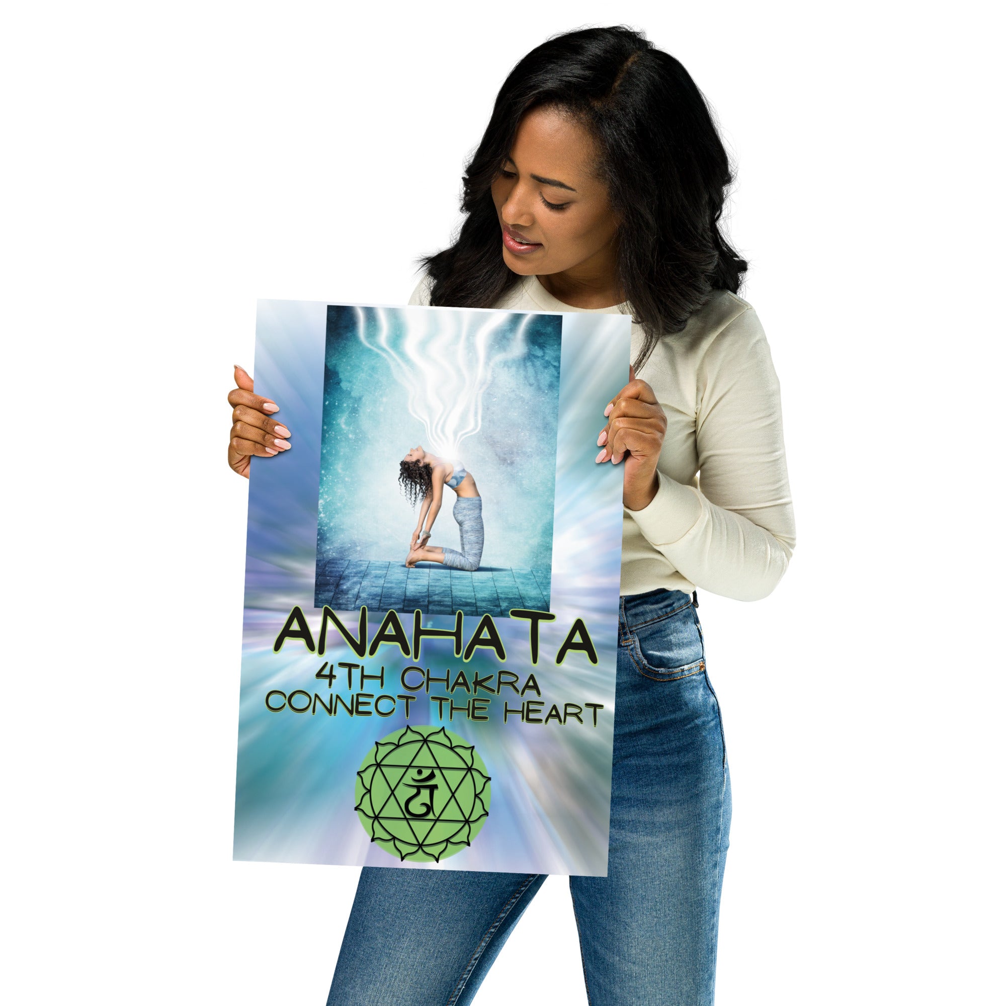 Anahata 4th Heart Chakra Yoga Matte Poster