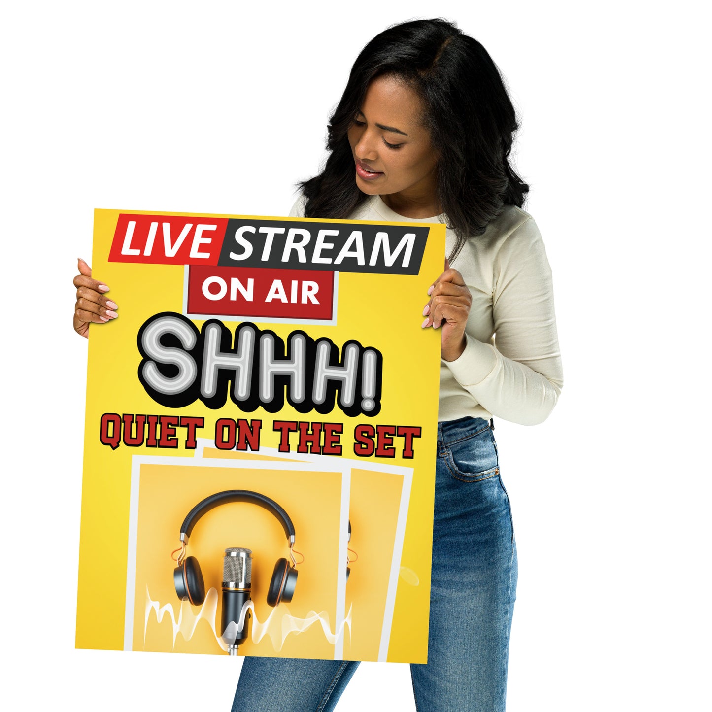 Live Stream On Air...Shhh...Recording Matte Poster