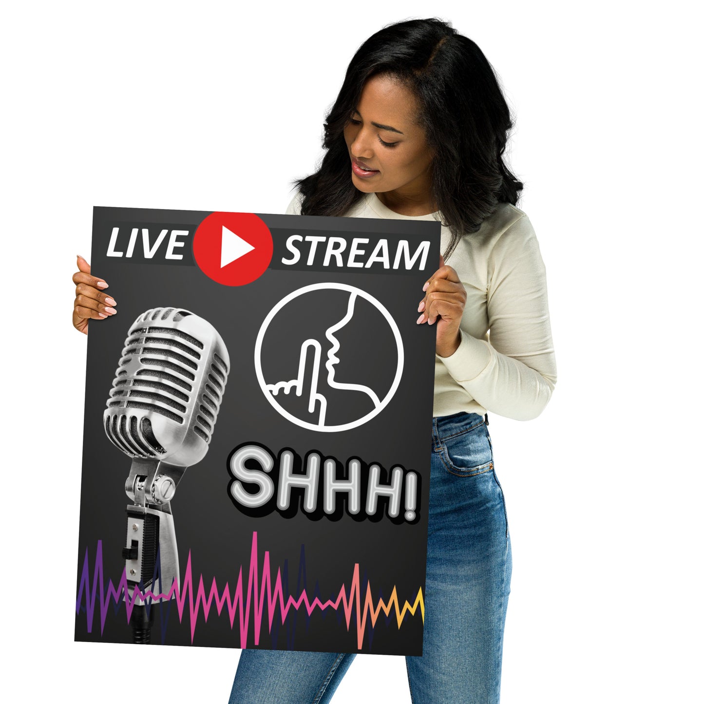 Live Stream On Air...Shhh...Recording Matte Poster