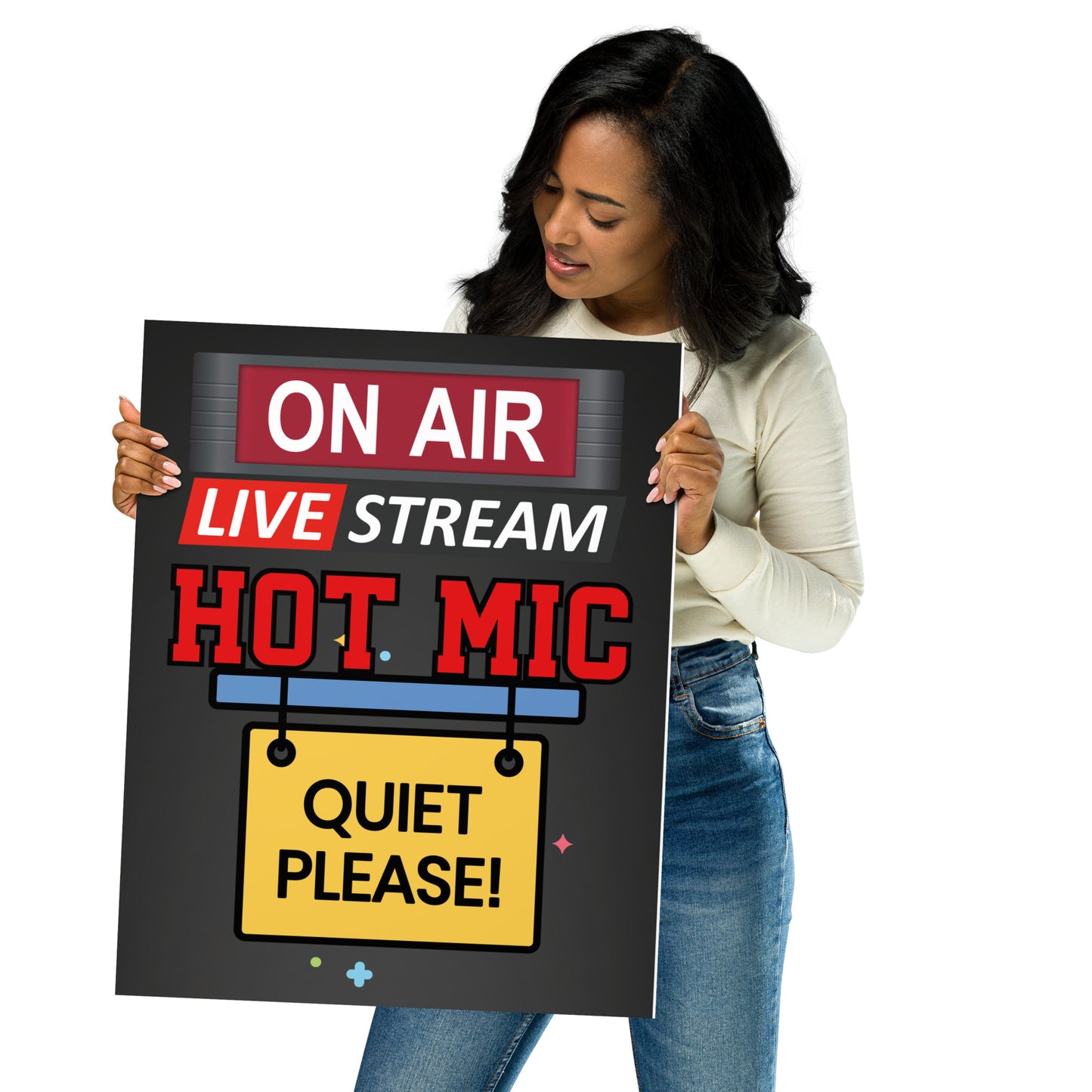 Live Stream On Air...Hot Mic...Recording Matte Poster