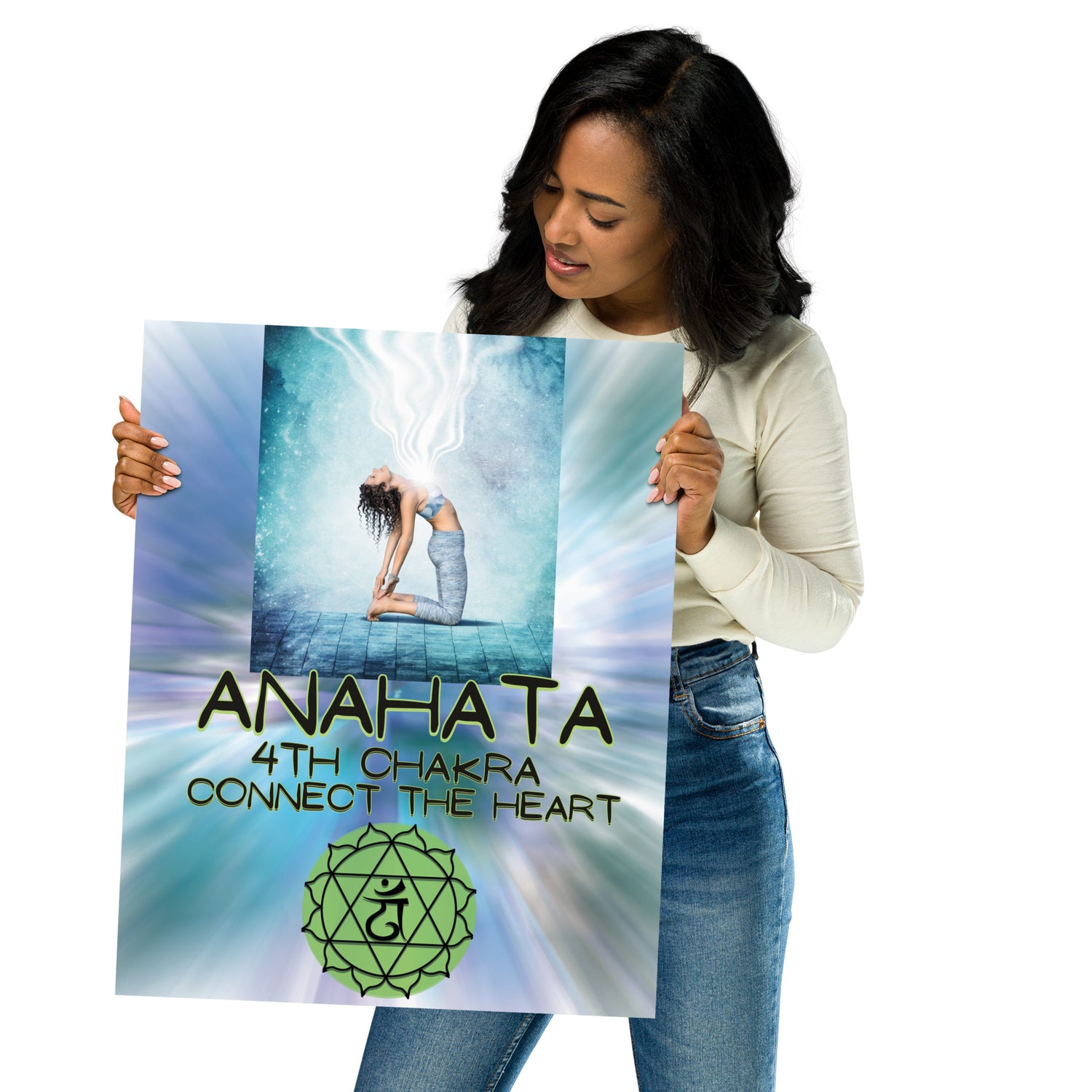 Anahata 4th Heart Chakra Yoga Matte Poster