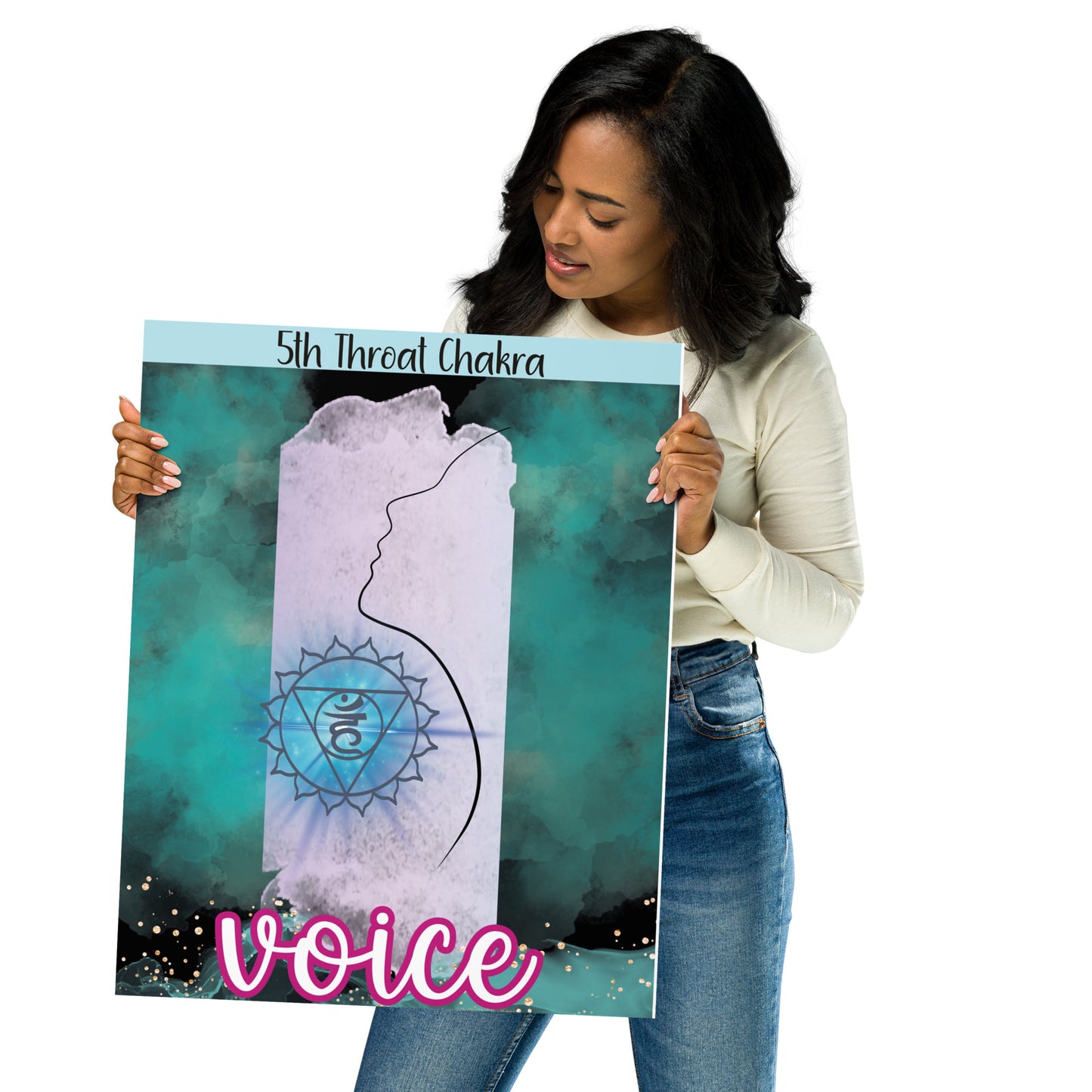 Vishuddha 5th Throat Chakra Yoga Matte Poster