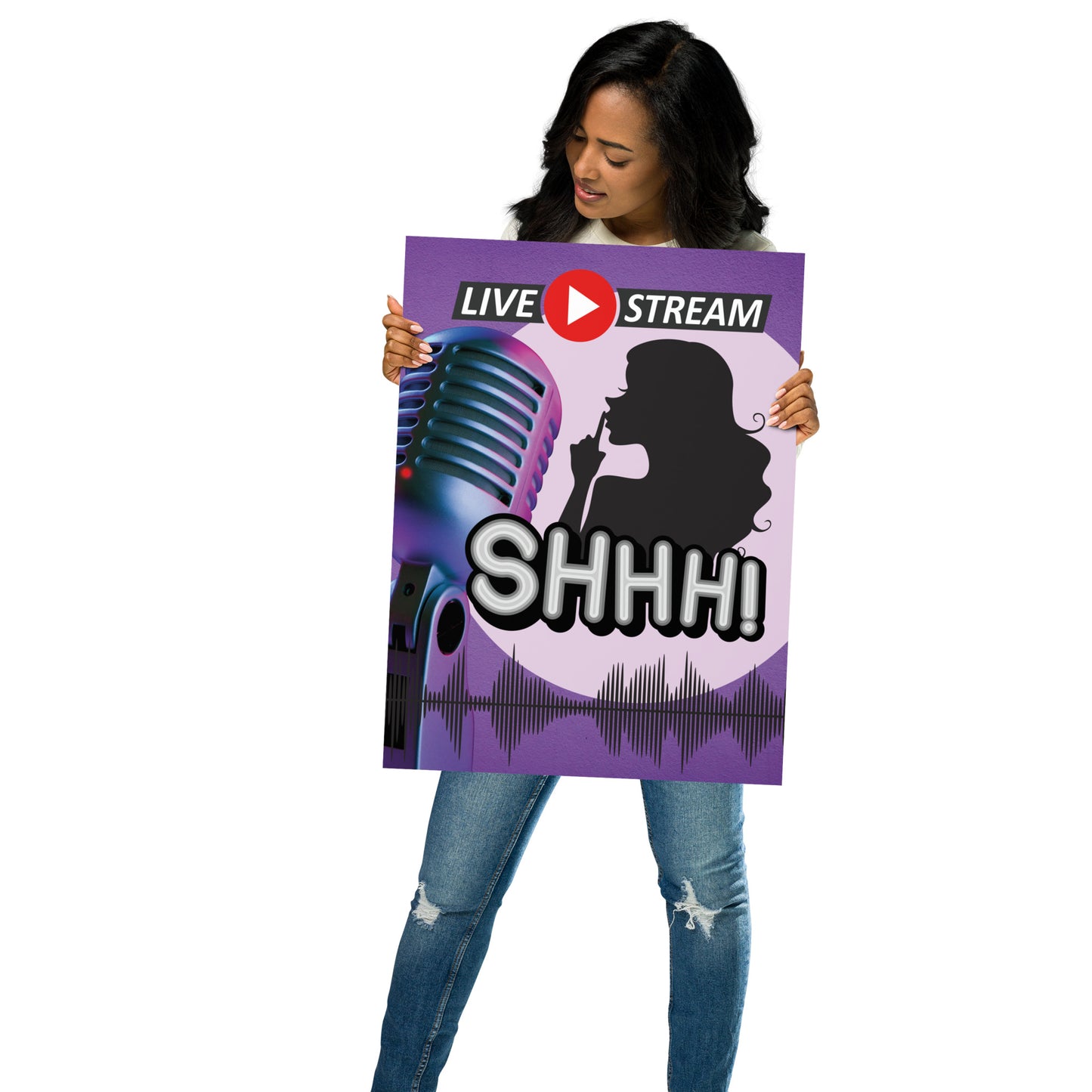 Shhh...Live Stream Thick Matte Accent Work Poster