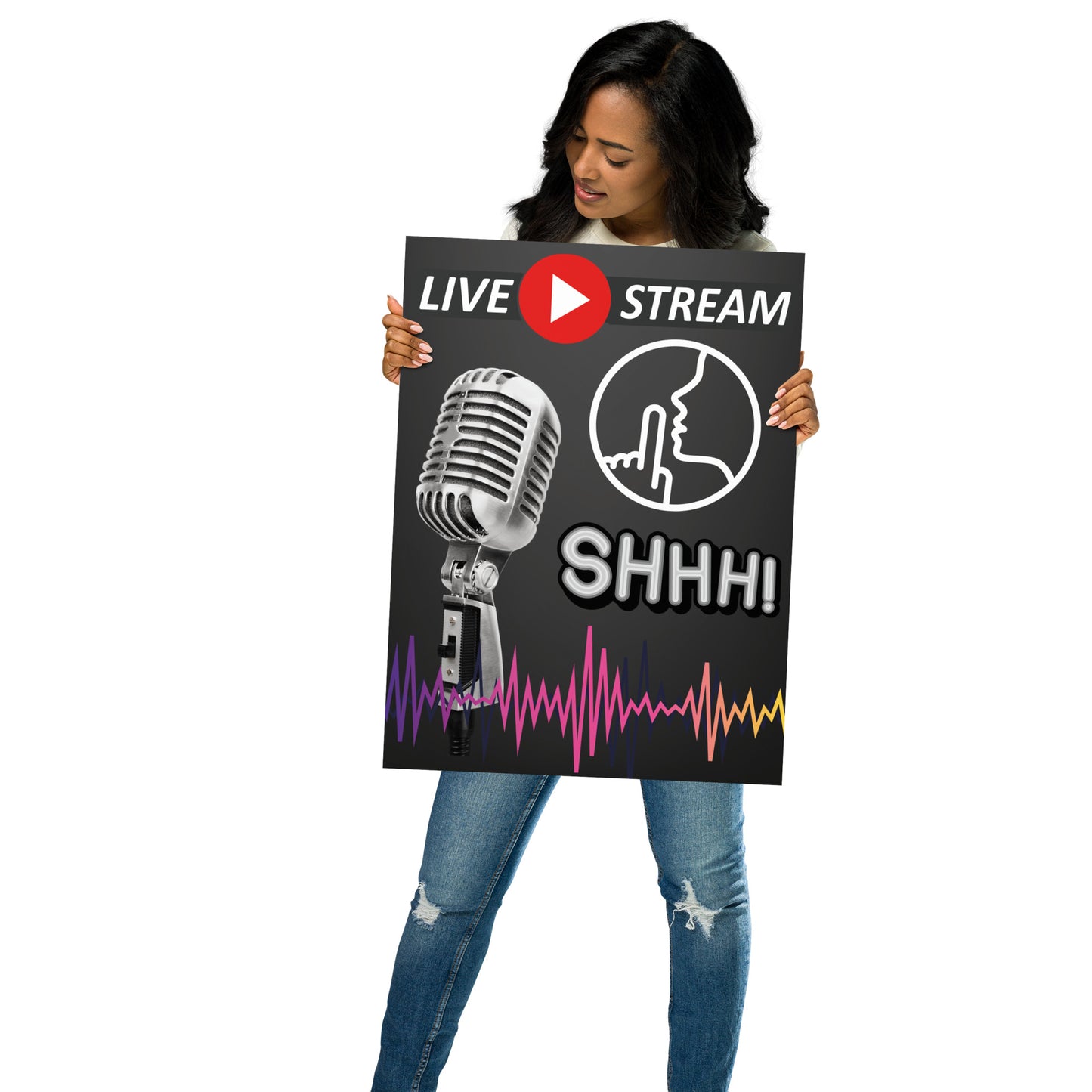 Live Stream On Air...Shhh...Recording Matte Poster