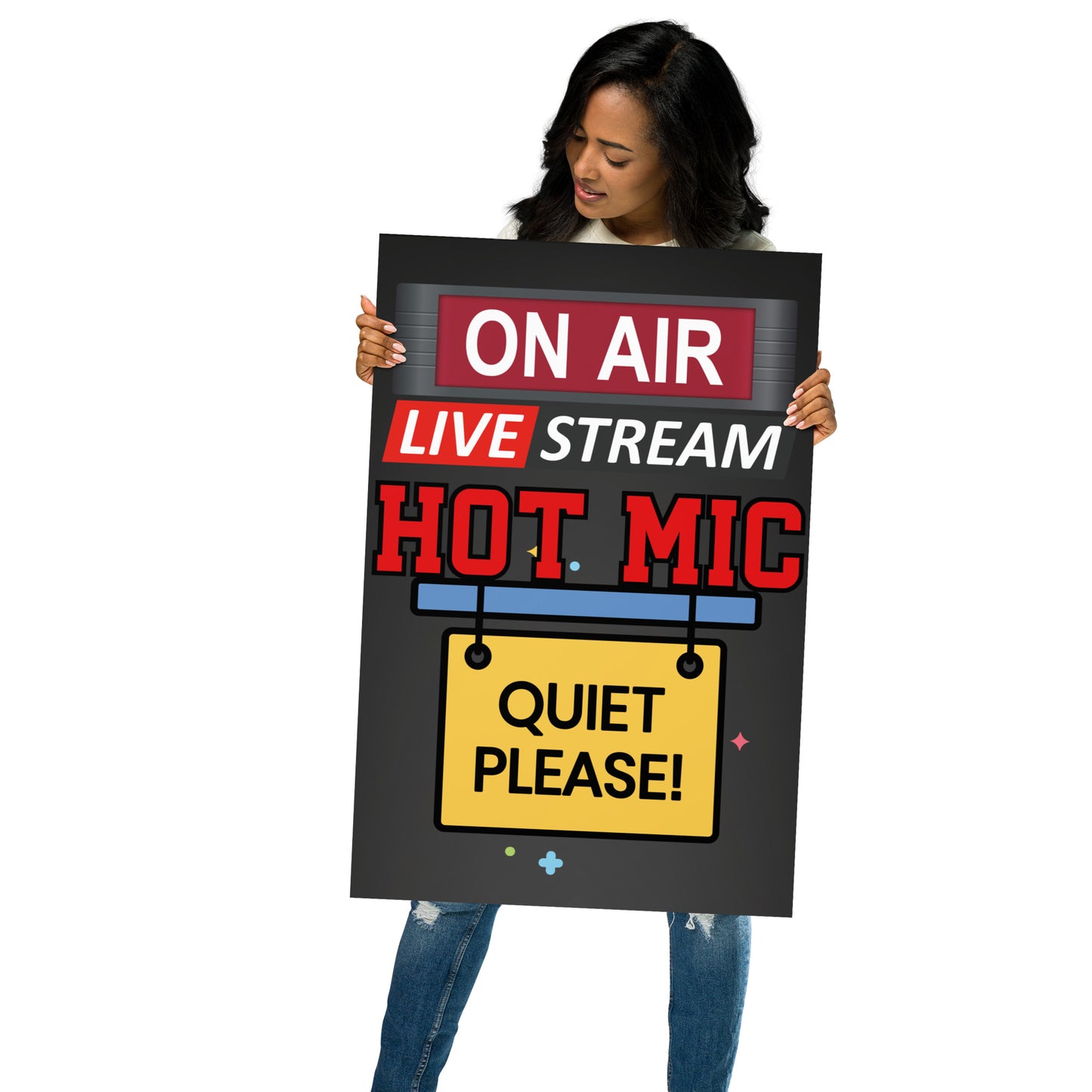 Live Stream On Air...Hot Mic...Recording Matte Poster