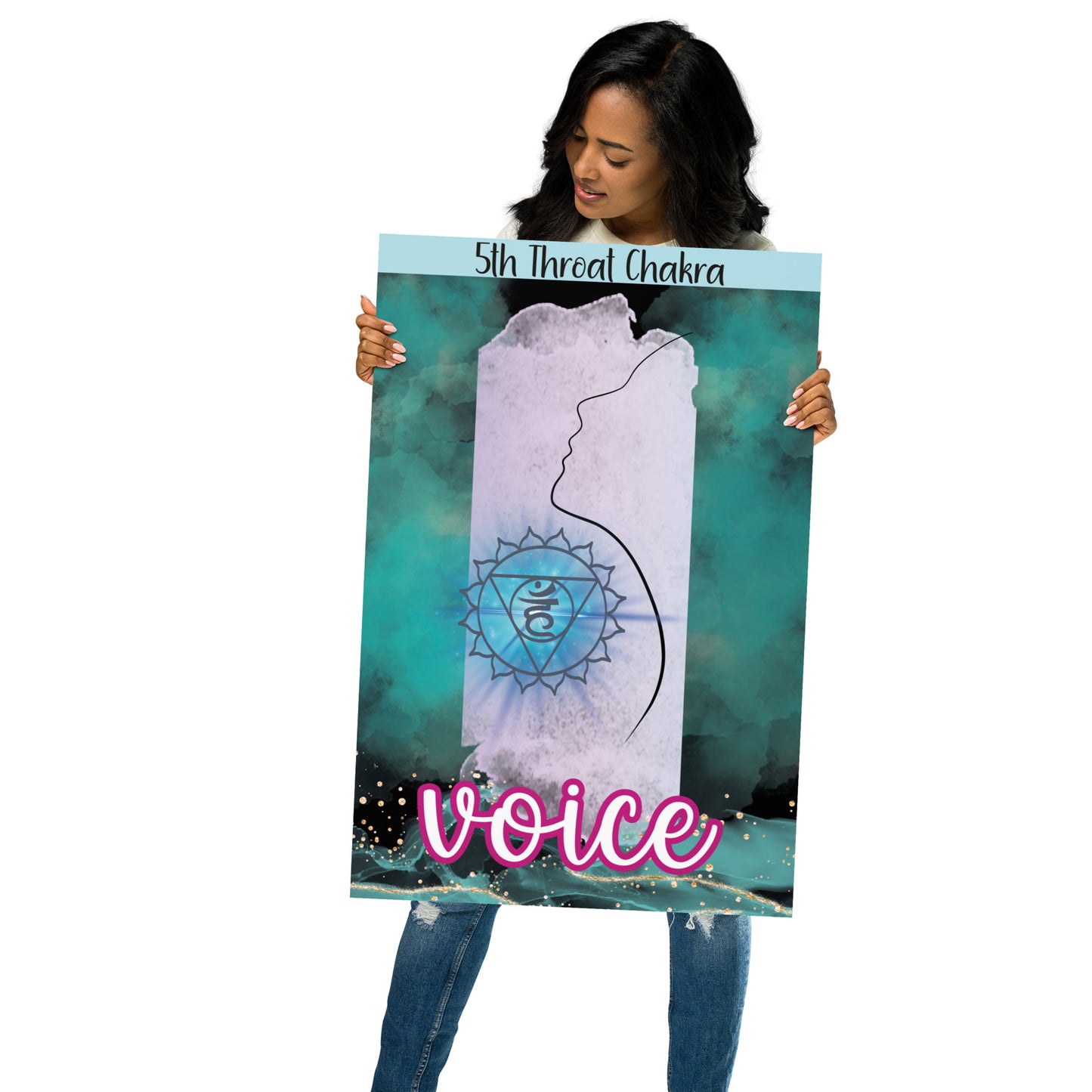 Vishuddha 5th Throat Chakra Yoga Matte Poster