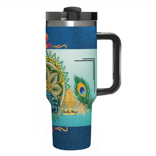 Motivational: INDIA STYLE: 40oz Tumbler with Handle and Straw