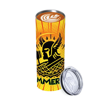 20oz Straight Stainless Steel Tumbler with Straw（Made in USA)