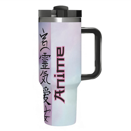 Anime: 40oz Stainless Steel Tumbler with Handle and Straw