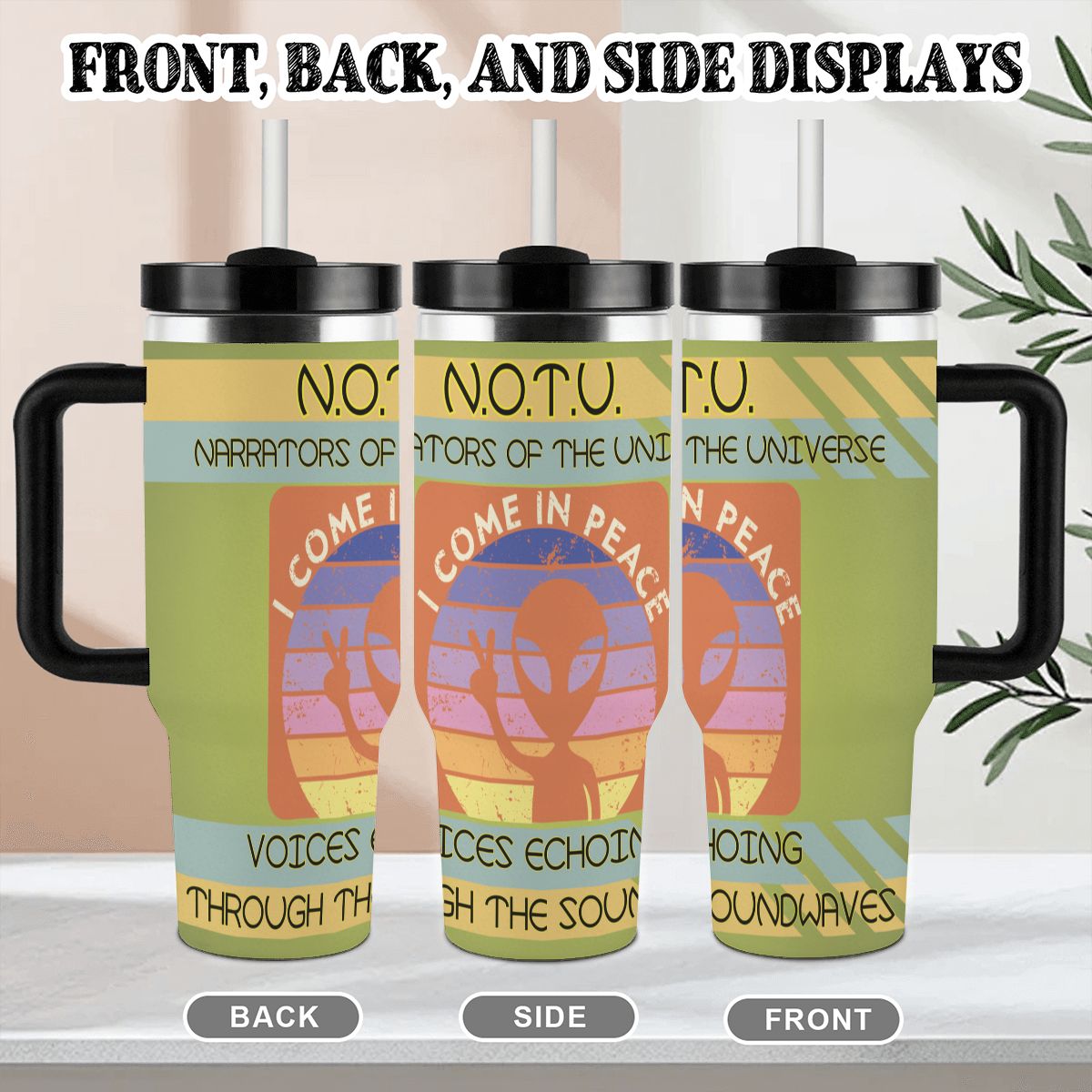 40oz Tumbler with Handle and Straw (Made in USA)