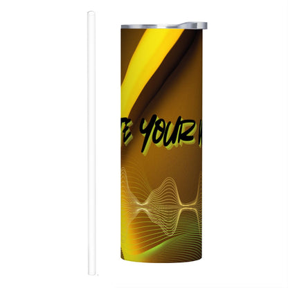 20oz Straight Stainless Steel Tumbler with Straw