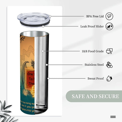 20oz Straight Stainless Steel Tumbler with Straw（Made in USA)