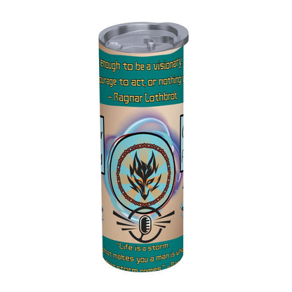 20oz Straight Stainless Steel Tumbler with Straw（Made in USA)