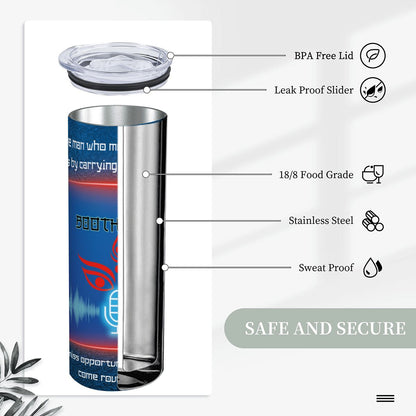 20oz Straight Stainless Steel Tumbler with Straw（Made in USA)