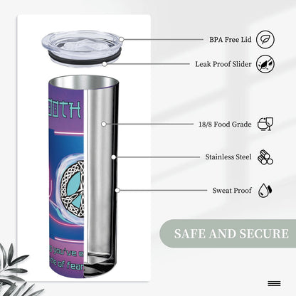 20oz Straight Stainless Steel Tumbler with Straw