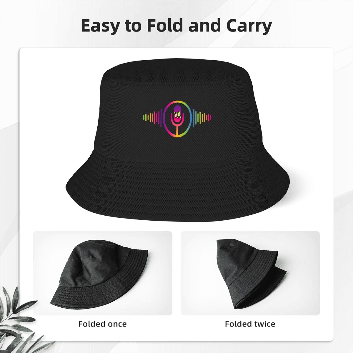 VA Rainbow Mic: Classic Summer Adult Double Layer Bucket Hat