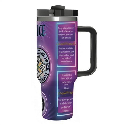 VOICE: CELTIC STYLE: 40oz Tumbler with Handle and Straw