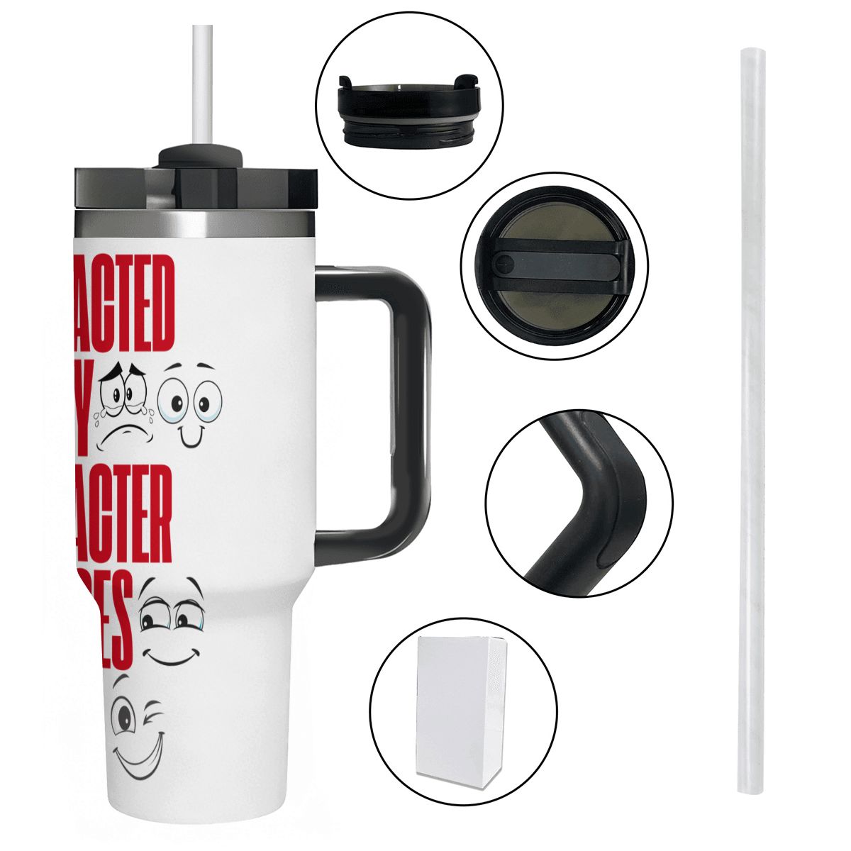 40oz Tumbler with Handle and Straw (Made in USA)