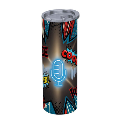 20oz Straight Stainless Steel Tumbler with Straw（Made in USA)