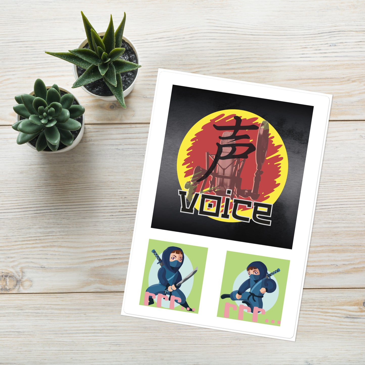 Voice Over Actors "Voice Japanese Symbol": Kiss Cut Large Sticker Sheet 5"