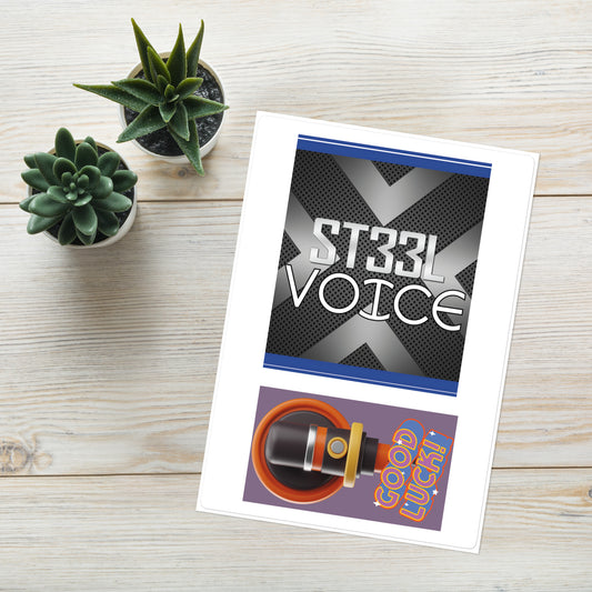 Steel Voice Over Actor: Kiss Cut Sticker Sheet Large 4"