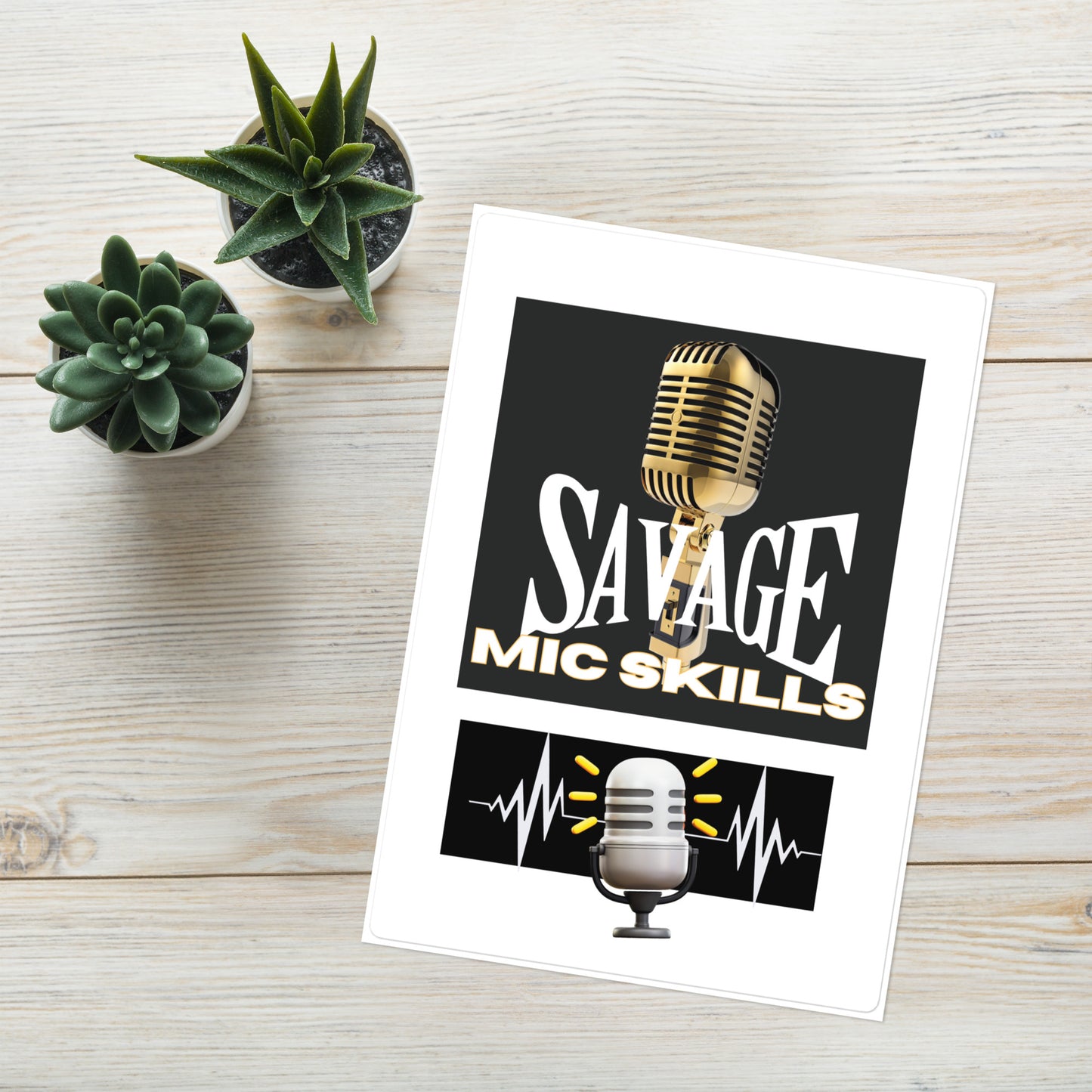 Savage Mic Voice Over Actor: Kiss Cut Sticker Sheet Large 5"