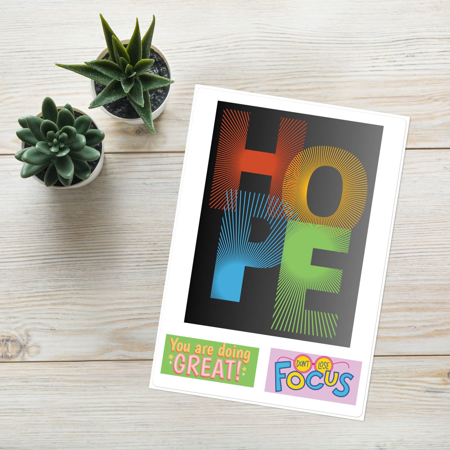 Hope Affirmation Motivational Quotes: Kiss Cut Sticker Sheet Large 3"