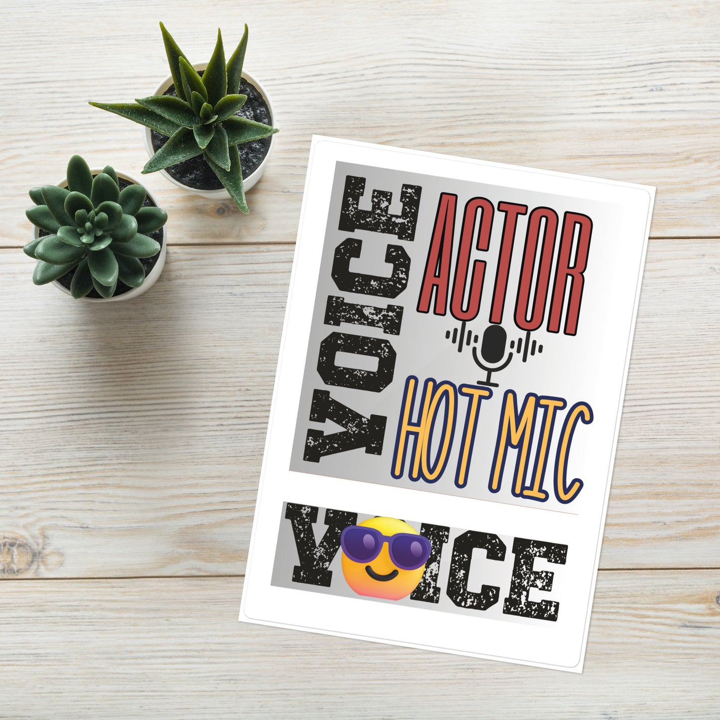 Voice Over Actor Hot Mic: Kiss Cut Sticker Sheet Large 5"