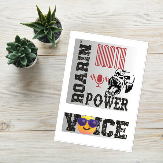 Roarin' Booth Power: Voice Over Actor: Kiss Cut Sticker Sheet Large 5"