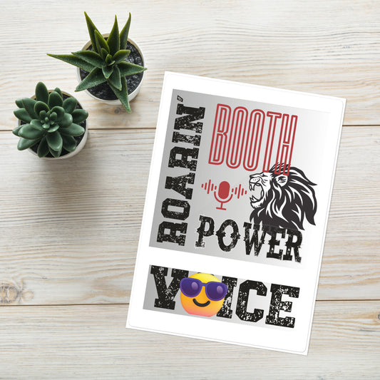 Roarin' Booth Power: Lion Voice Over Actor: Kiss Cut Sticker Sheet Large 5"