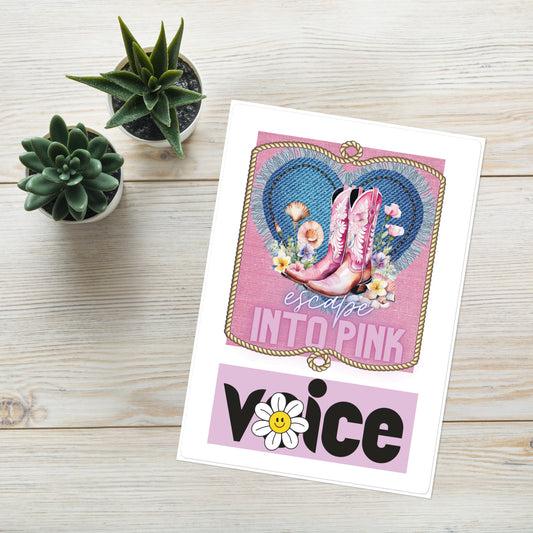 Escape Into Pink: Cowgirl Boots: Kiss Cut Sticker Sheet Large 5"