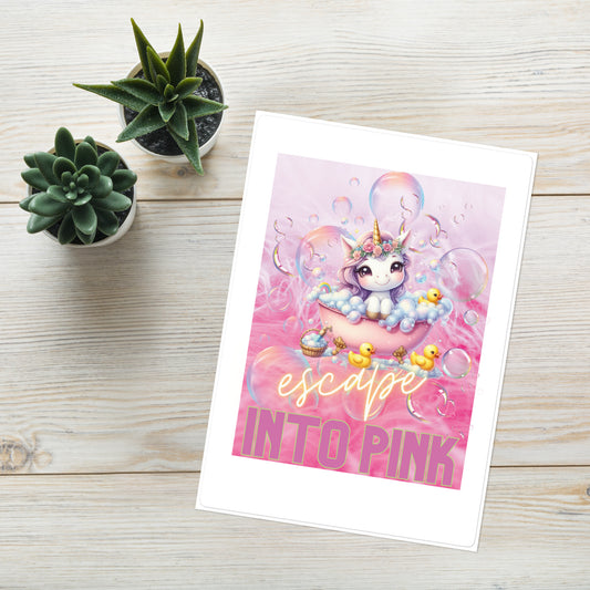 Escape Into Pink: Unicorn Bubbles: Kiss Cut Sticker Sheet Large 7"