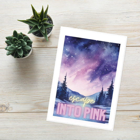 Escape Into Pink: Northern Lights Watercolor: Kiss Cut Sticker Sheet Large 7"