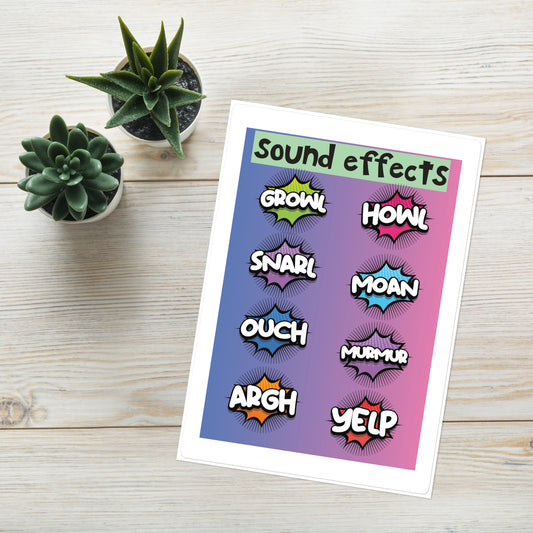 Sound Effects Voice Over Actor: Kiss Cut Sticker Sheet 7"