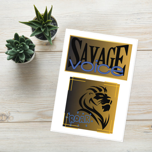 Savage Lion Voice Roar: Kiss Cut Sticker Sheet 4"