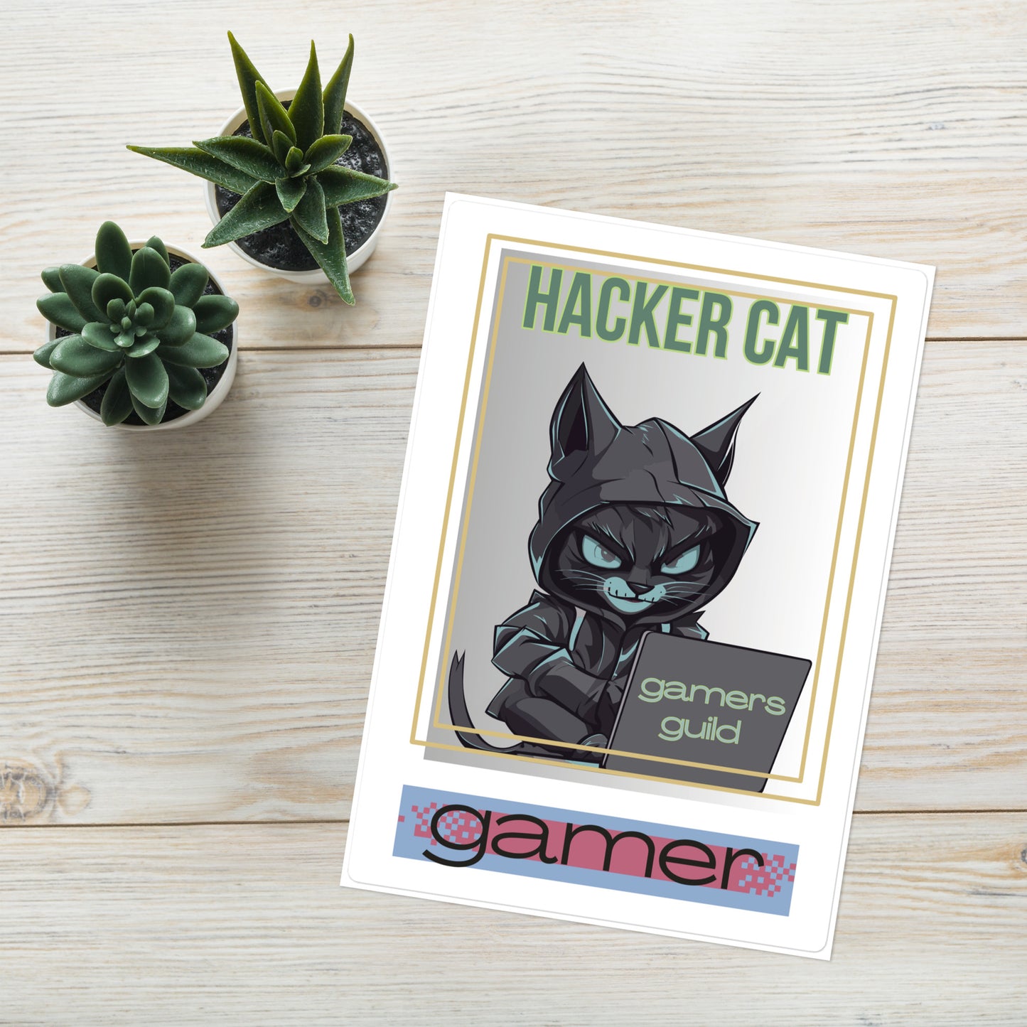 Hacker Cat Gamer Guild: Kiss Cut Sticker Sheet 6"