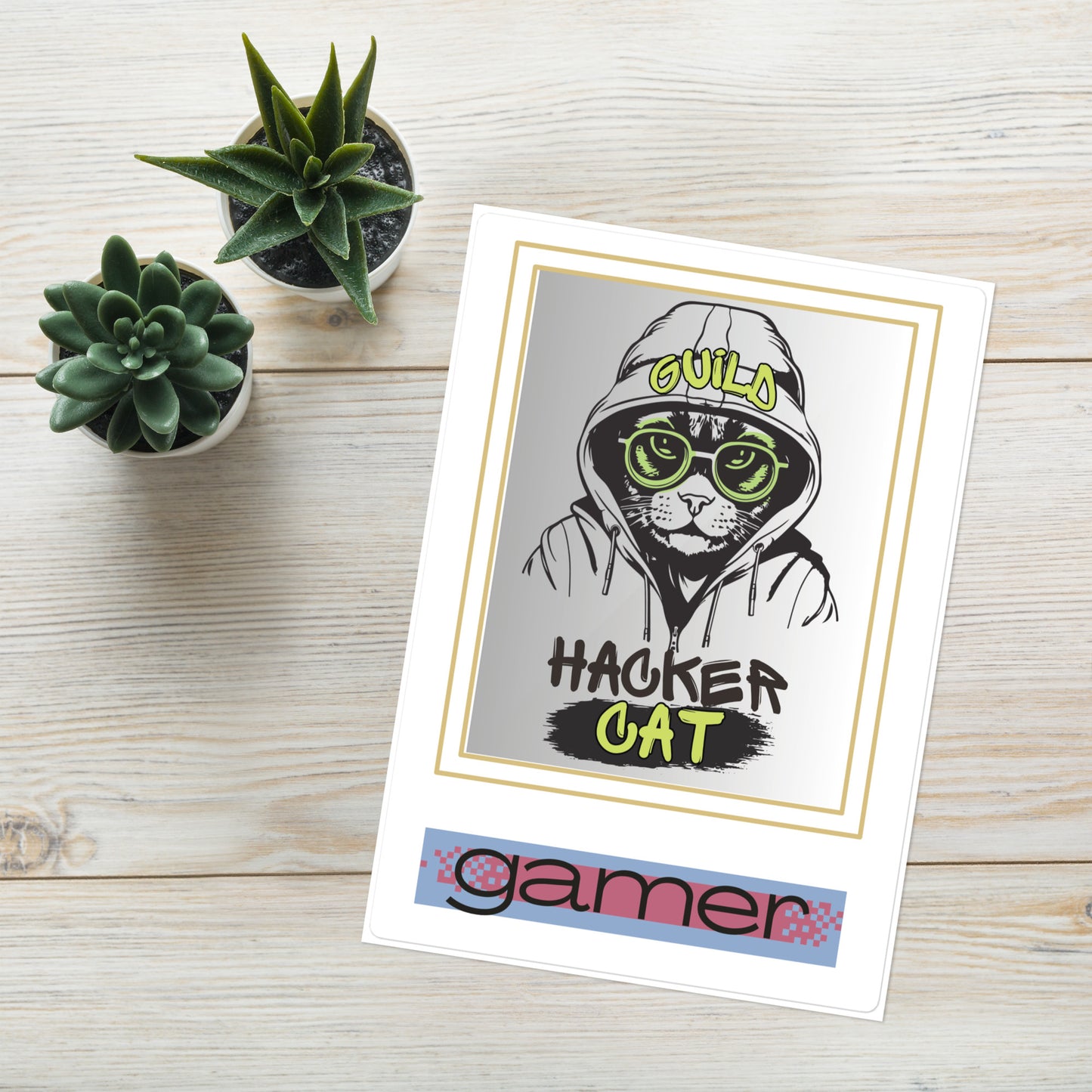 Hacker Cat Gamer Guild: Kiss Cut Sticker Sheet 6"