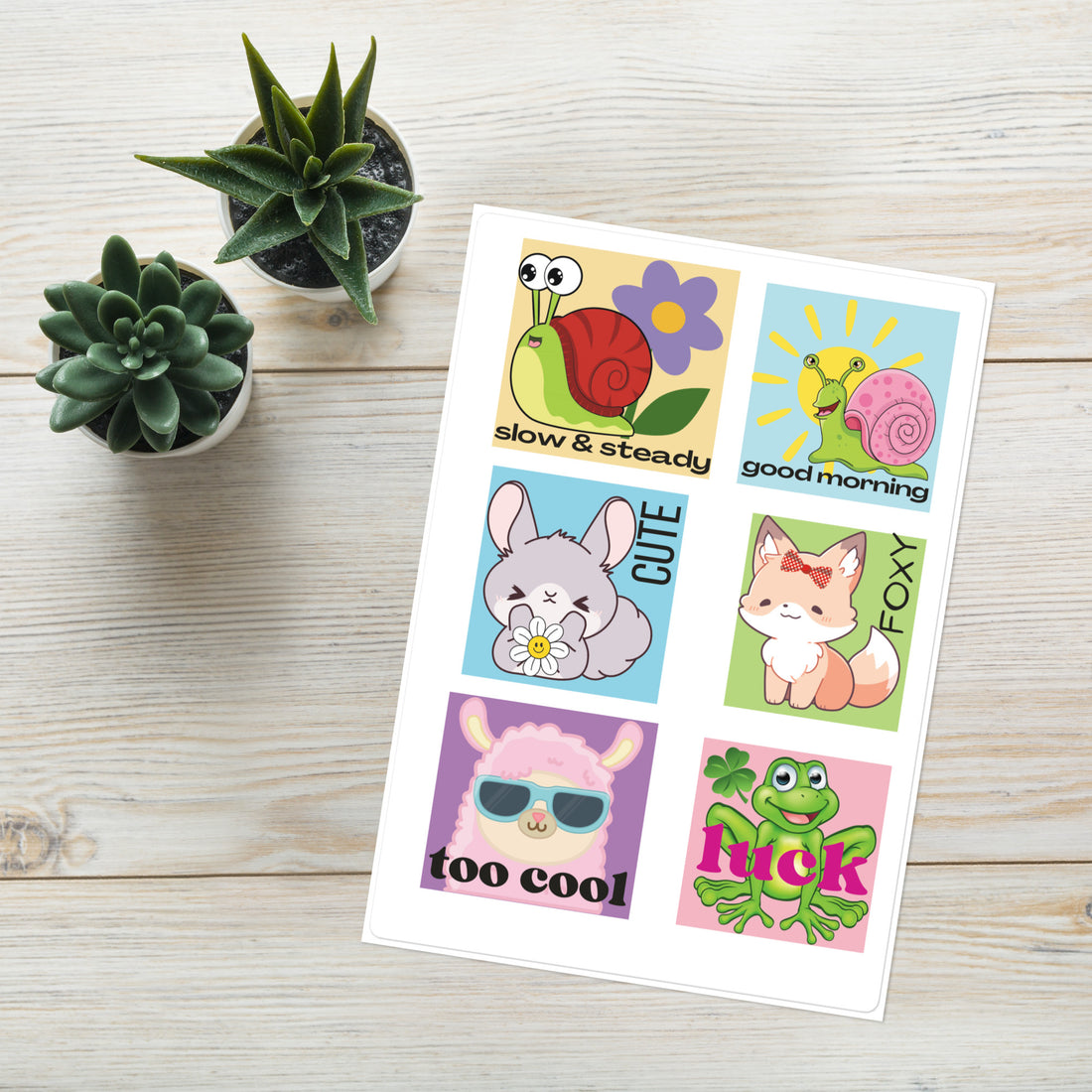 Adorable, Fun Animal Motivational: Kiss Cut Sticker Sheet