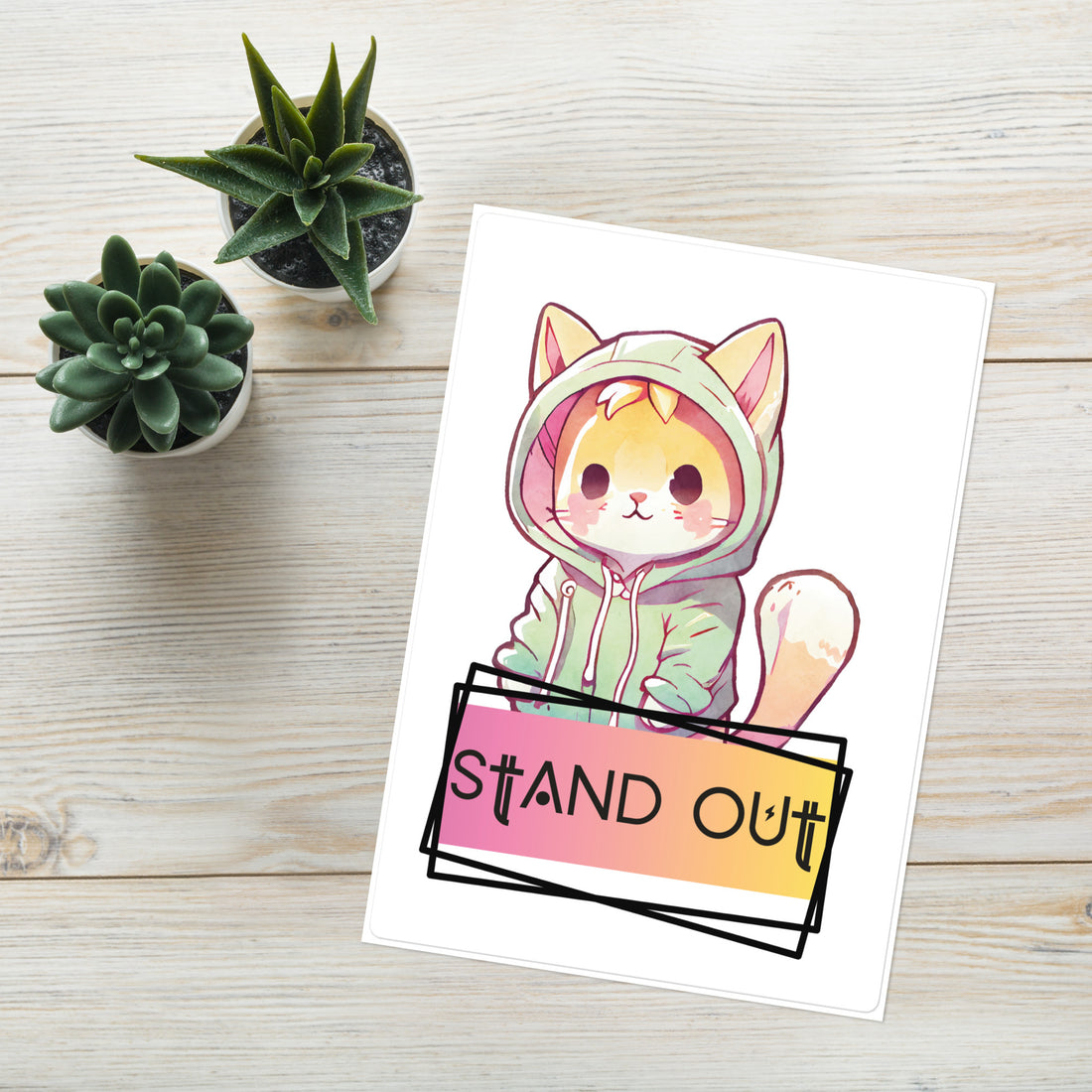 Stand Out Cat: Kiss Cut Sticker Sheet 7&quot;