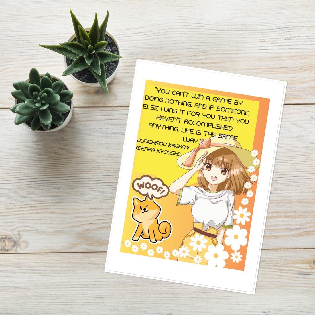 Anime Manga Fan Quotes Motivational: Kiss Cut Sticker Sheet 7&quot;