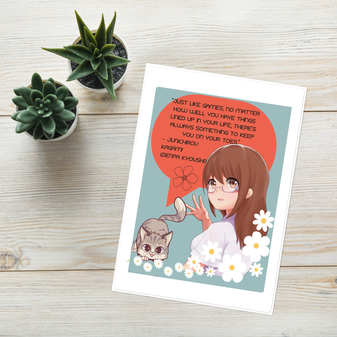 Anime Manga Fan Quotes Motivational: Kiss Cut Sticker Sheet 7&quot;