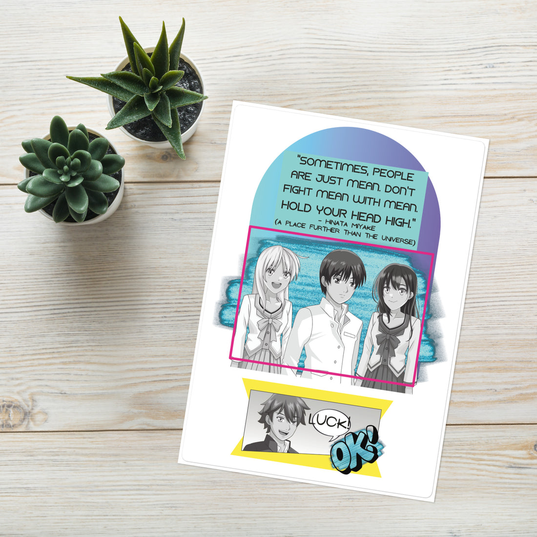 Anime Manga Fan Quotes Motivational: Kiss Cut Sticker Sheet 6&quot;