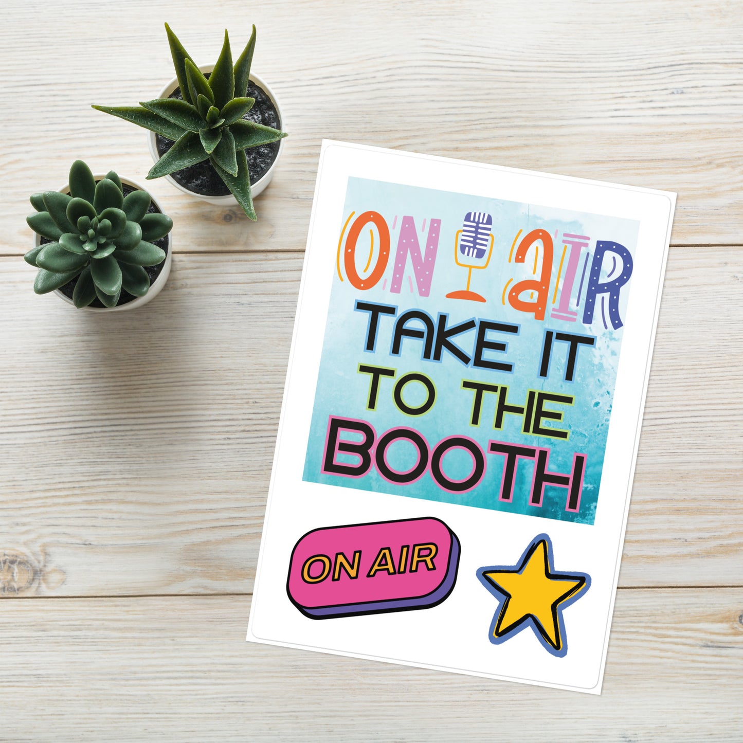 Voice Over Actors "Take It To The Booth": Kiss Cut Large Sticker Sheet 6"